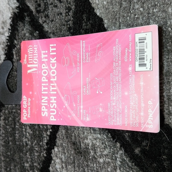 DISNEY SPINPOP PHONE GRIP MINNIE MOUSE TRIANGLES KICKSTAND - Picture 4 of 10